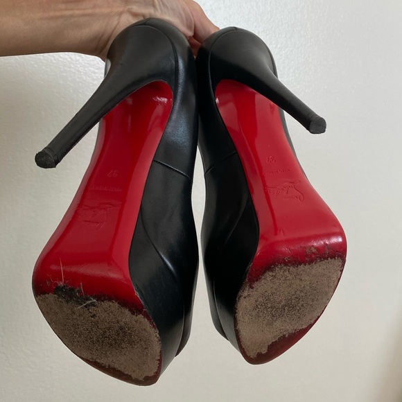 Christian Louboutin Very Prive 120 Black Leather Pumps Size 37 - Picture 4 of 9
